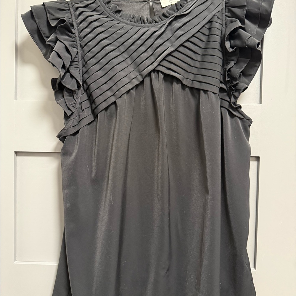 Entro Black Ruffle Sleeve Blouse